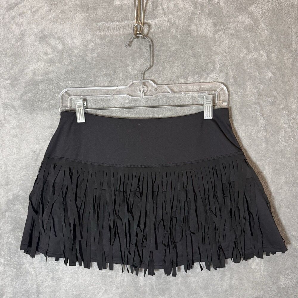 Lucky in Love Black Fringe Tennis Skort Women Size S Tennis Golf Pickleball